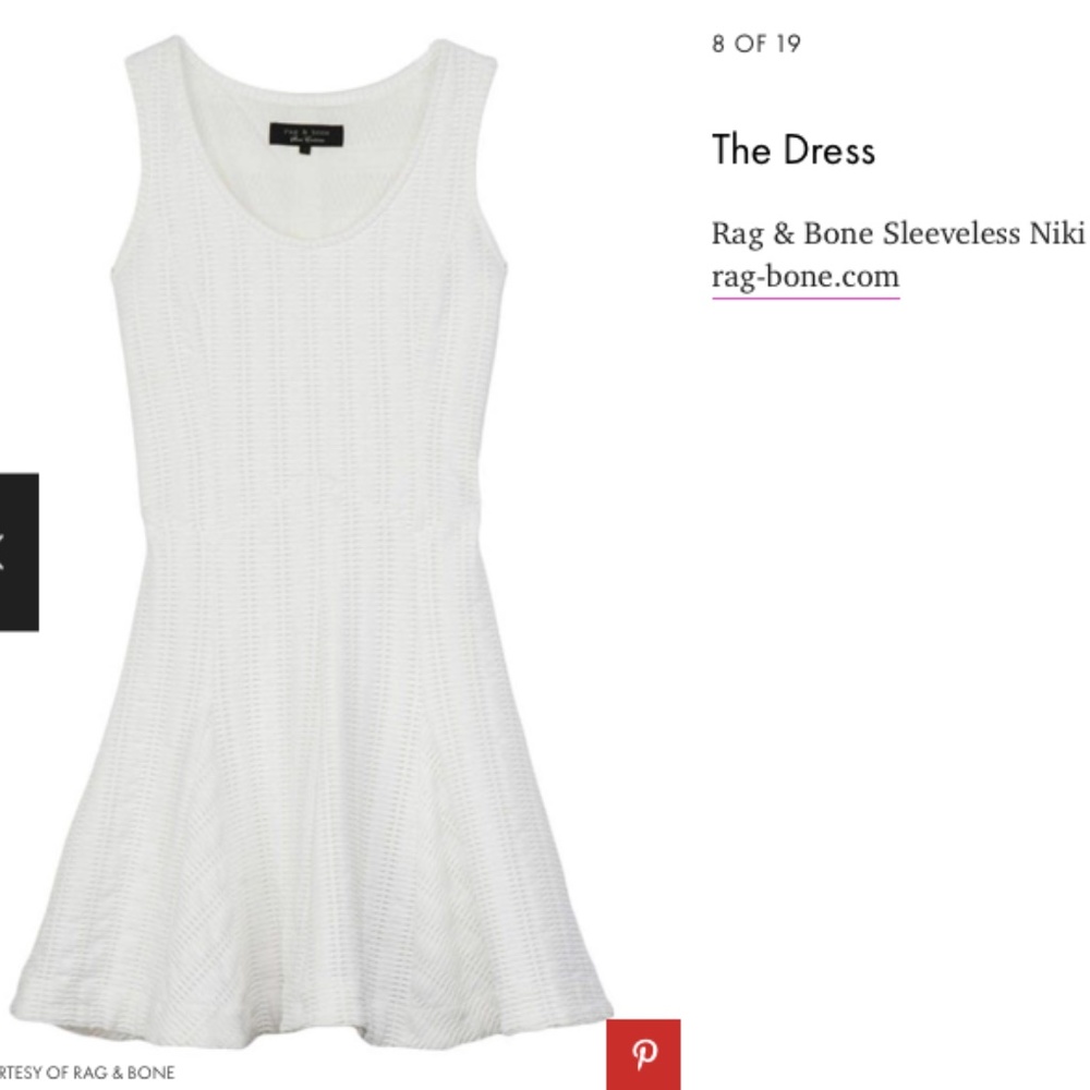 Rag & Bone Sleeveless Niki Dress White Size O